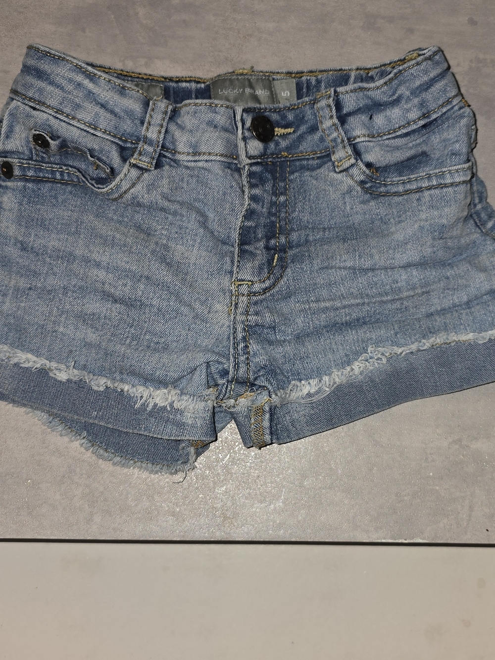 Lucky Brand Light Blue Frayed Denim Shorts